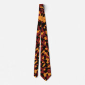 Dunkelrot, orange und schwarzes Camouflage-Muster Krawatte (Rückseite)
