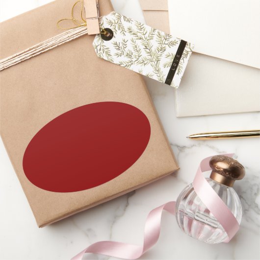 Dunkelrot Ovaler Aufkleber (Schenken)