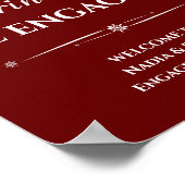 Dunkelrot Retro Esser Verlobte Verlobung Poster (Ecke)