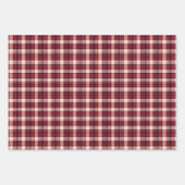 Dunkelrot, Rot und Creme Kariert Geschenkpapier Set (Vorderseite)