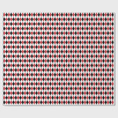 Dunkelrot, Schwarz und Weiß Harlequin Wrapping Pap Geschenkpapier (Flach)