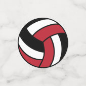 Dunkelrot, Schwarz und Weiß Konfetti (Klein Vorderseite)