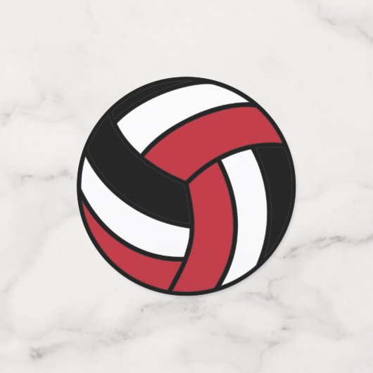 Dunkelrot, Schwarz und Weiß Konfetti (Klein Vorderseite)