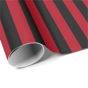 Dunkelrot/Schwarzer Streifen Geschenkpapier