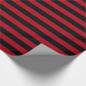 Dunkelrot/schwarzer Streifen Geschenkpapier (Ecke)
