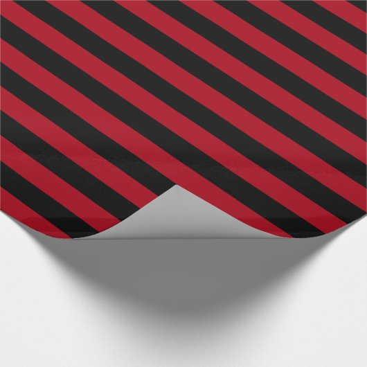 Dunkelrot/schwarzer Streifen Geschenkpapier (Ecke)