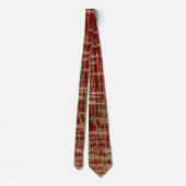 Dunkelrot und Gold Moderne Kunst Krawatte (Rückseite)