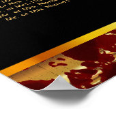 Dunkelrot und Goldmarmor - 10 Sitzkarten Poster (Ecke)