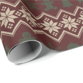 DUNKELROT UND GRÜNE DIAMOND FERIENPATTER GESCHENKPAPIER (Rolleneckpunkt)