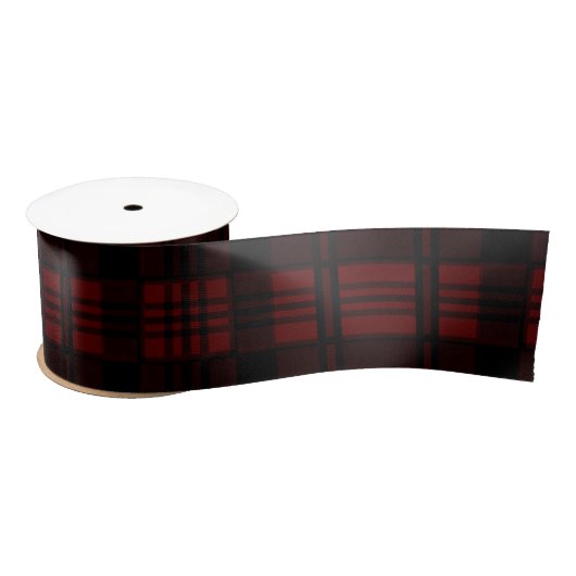 Dunkelrot und Kariertes Muster Satin Ribbon Satinband (Spule)