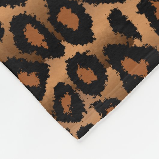 Dunkelrot und Leopard-Tierdruck in Monogramm Fleecedecke (Ecke)