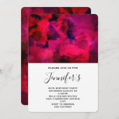Dunkelrot und Lila Abstrakter Geburtstag Einladung (Vorne/Hinten)