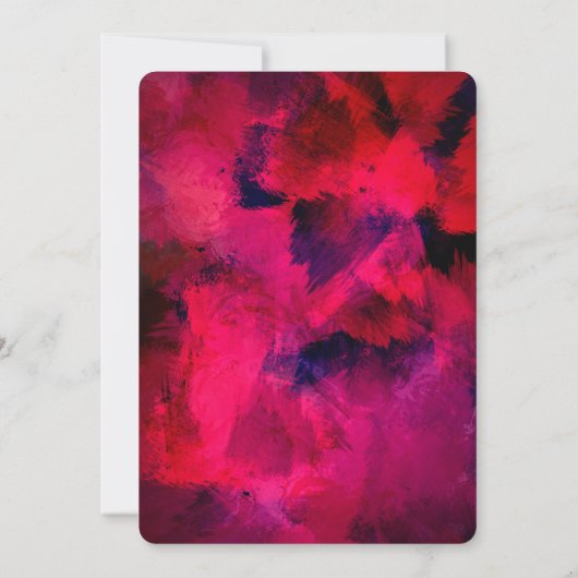 Dunkelrot und Lila Abstrakter Geburtstag Einladung (Rückseite)