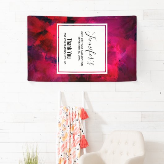 Dunkelrot und Lila kühl Moderner Abstrakter Geburt Banner (Insitu)