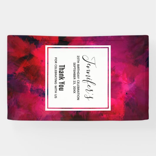 Dunkelrot und Lila kühl Moderner Abstrakter Geburt Banner (Horizontal)