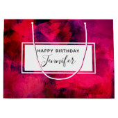 Dunkelrot und Lila kühl Moderner Abstrakter Geburt Große Geschenktüte (Vorderseite)