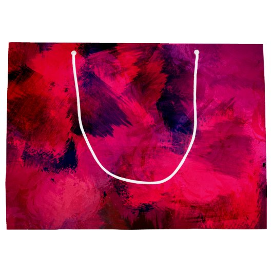 Dunkelrot und Lila kühl Moderner Abstrakter Geburt Große Geschenktüte (Rückseite)