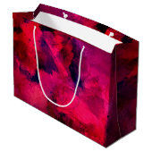 Dunkelrot und Lila kühl Moderner Abstrakter Geburt Große Geschenktüte (Rückseite Schrägansicht)