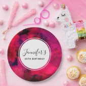 Dunkelrot und Lila kühl Moderner Abstrakter Geburt Pappteller (Party)