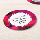 Dunkelrot und Lila kühl Moderner Abstrakter Geburt Runder Pappuntersetzer (Angewinkelt)