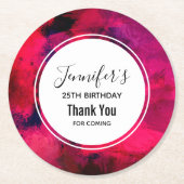 Dunkelrot und Lila kühl Moderner Abstrakter Geburt Runder Pappuntersetzer (Vorderseite)