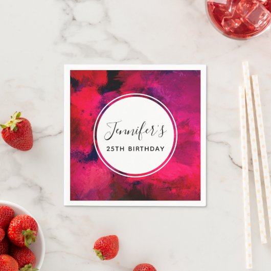 Dunkelrot und Lila kühl Moderner Abstrakter Geburt Serviette (Beispiel)