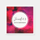 Dunkelrot und Lila kühl Moderner Abstrakter Geburt Serviette (Vorderseite)