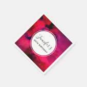 Dunkelrot und Lila kühl Moderner Abstrakter Geburt Serviette (Ecke)