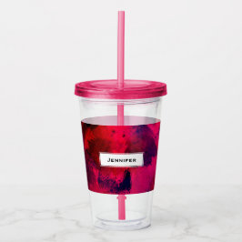 Dunkelrot und Lila kühl und modern Abstrakt Acryltrinkbecher