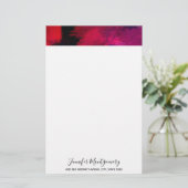 Dunkelrot und Lila kühl und modern Abstrakt Briefpapier (Stehend Vorderseite)