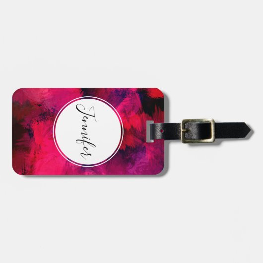 Dunkelrot und Lila kühl und modern Abstrakt Gepäckanhänger (Vorderseite horizontal)
