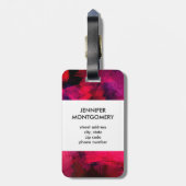 Dunkelrot und Lila kühl und modern Abstrakt Gepäckanhänger (Rückseite vertikal)