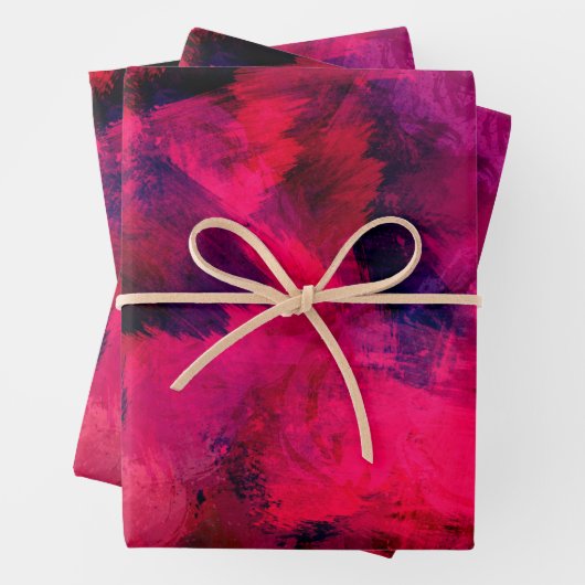 Dunkelrot und Lila kühl und modern Abstrakt Geschenkpapier Set (Beispiel)