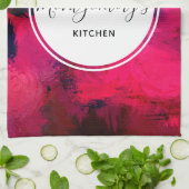 Dunkelrot und Lila kühl und modern Abstrakt Geschirrtuch (Gefaltet)