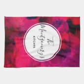 Dunkelrot und Lila kühl und modern Abstrakt Geschirrtuch (Horizontal)