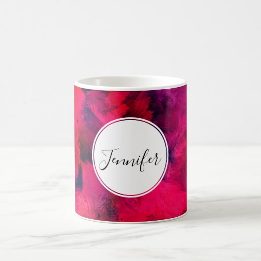 Dunkelrot und Lila kühl und modern Abstrakt Kaffeetasse (Mittel)