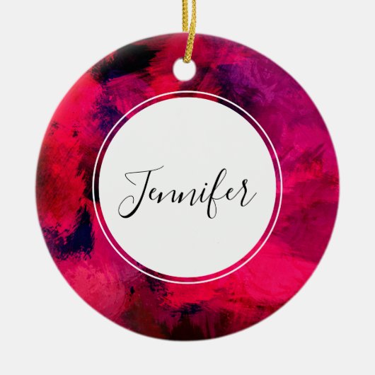 Dunkelrot und Lila kühl und modern Abstrakt Keramik Ornament (Vorne)