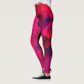 Dunkelrot und Lila kühl und modern Abstrakt Leggings (Links)