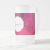 Dunkelrot und Lila kühl und modern Abstrakt Mattglas Bierglas (VorderseiteRechts)