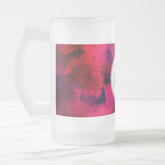 Dunkelrot und Lila kühl und modern Abstrakt Mattglas Bierglas (Links)