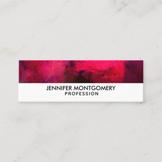 Dunkelrot und Lila kühl und modern Abstrakt Mini Visitenkarte (Vorderseite)