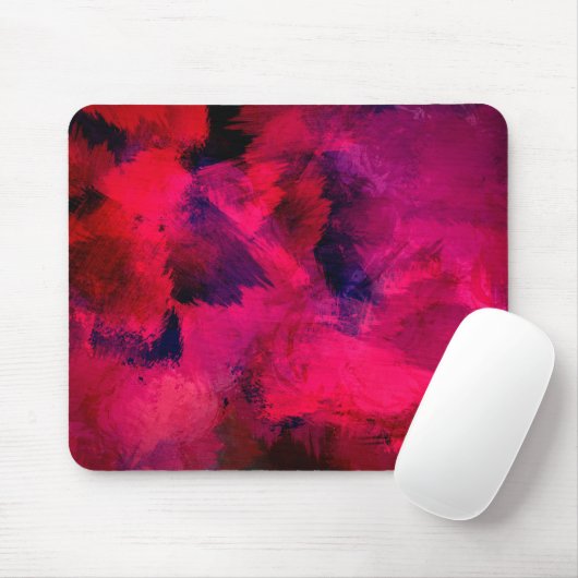 Dunkelrot und Lila kühl und modern Abstrakt Mousepad (Mit Mouse)