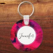 Dunkelrot und Lila kühl und modern Abstrakt Schlüsselanhänger (Vorderseite)
