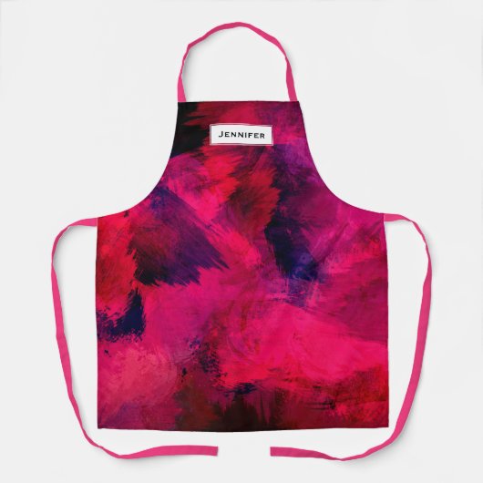 Dunkelrot und Lila kühl und modern Abstrakt Schürze (Vorderseite)