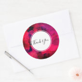 Dunkelrot und Lila modern Abstrakt Danke Runder Aufkleber (Umschlag)