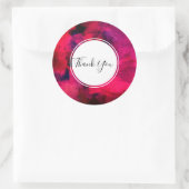 Dunkelrot und Lila modern Abstrakt Danke Runder Aufkleber (Tasche)