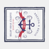 Dunkelrot und marinebasiert fleecedecke (Vorderseite (Horizontal))