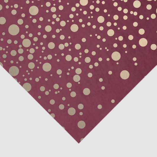 Dunkelrot und metallische Goldkonfetti Seidenpapier (Ausschnitt)