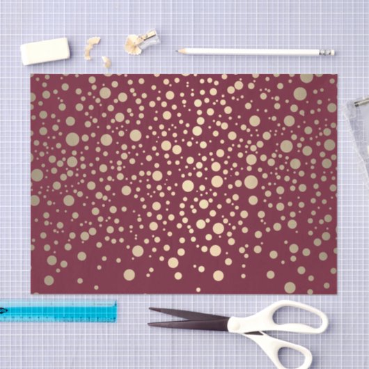 Dunkelrot und metallische Goldkonfetti Seidenpapier (Handwerk)