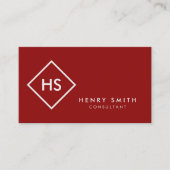 Dunkelrot und Minimalistische Geometrie Visitenkarte (Vorderseite)